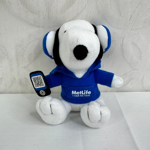 Peanuts Snoopy with blue Hoodie Met‎ Life 6" PLUSH DOLL Toy - Picture 5 of 5